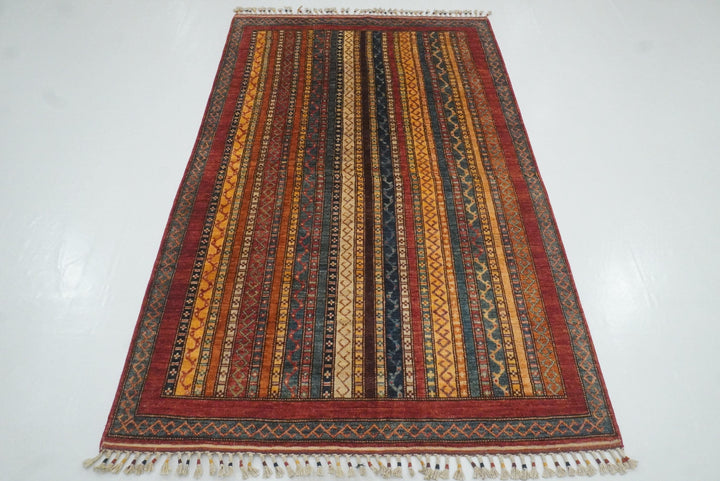 4x6 Red Shawl Hand Knotted Wool Rug - Yildiz Rugs