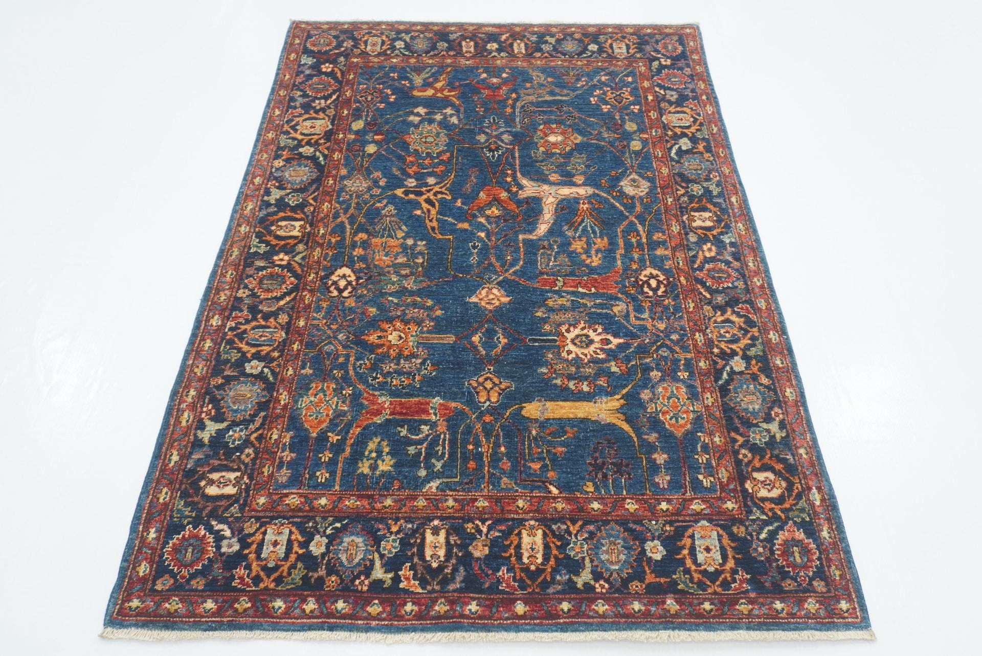 4x6 Navy Blue Bidjar Afghan hand knotted Oriental Rug