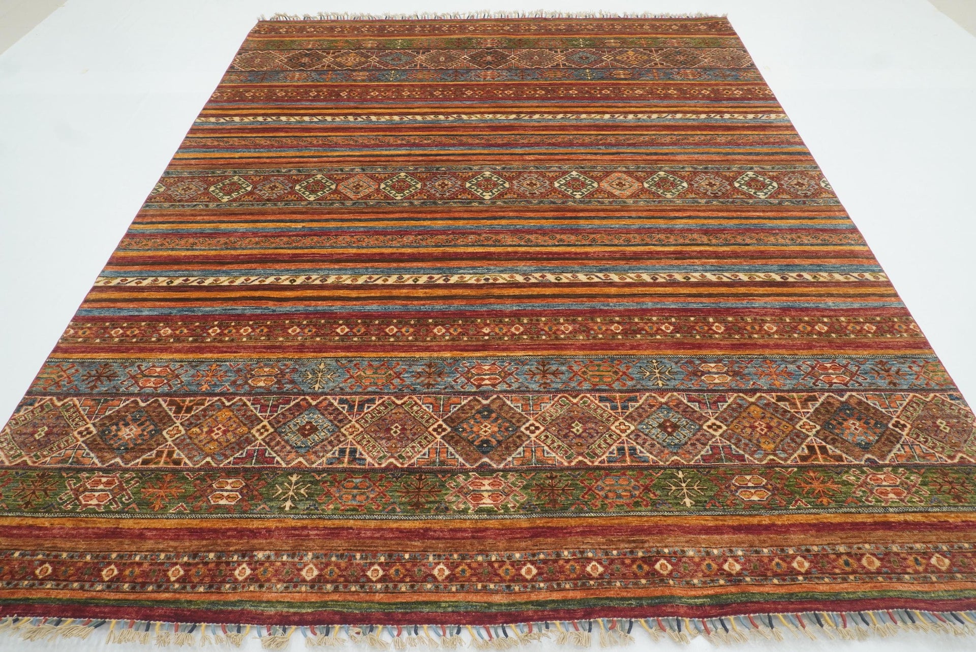8x10 Red Khorjin Afghan Hand knotted Rug
