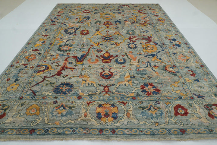9x12 Oushak Blueish Gray Hand knotted Wool Rug - Yildiz Rugs
