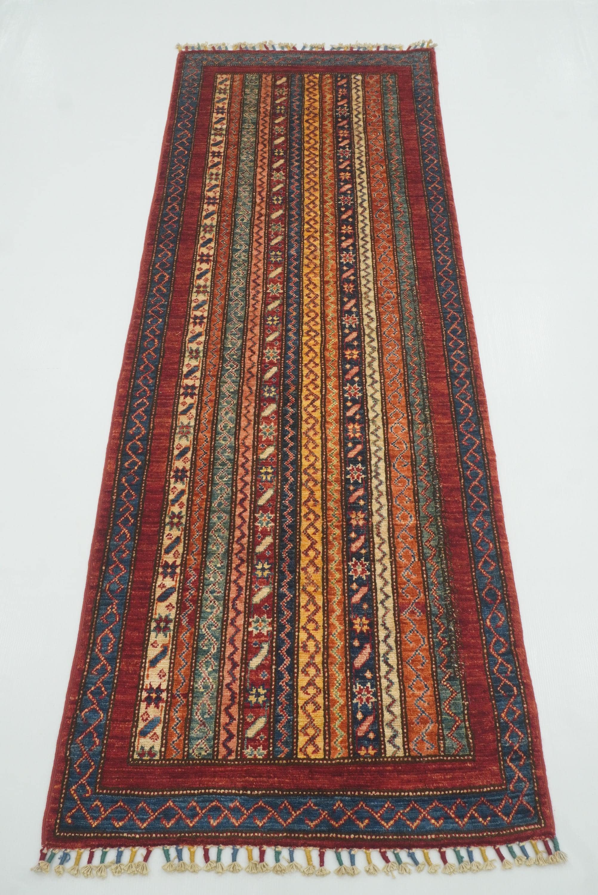2'3"x6'5" Red Shawl Hand Knotted Wool Runner Rug - Yildiz Rugs
