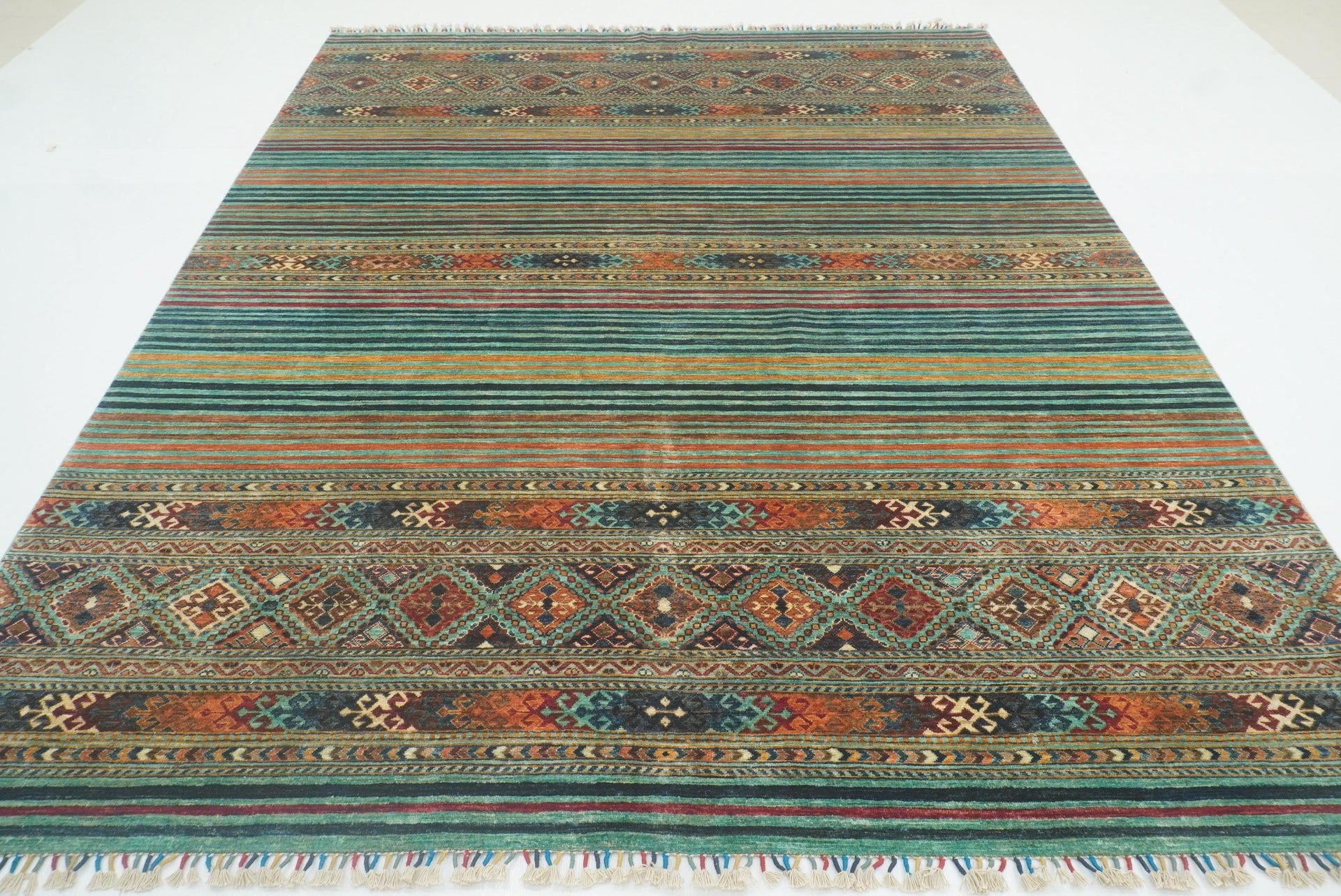 8x10 Blue Khorjin Afghan Hand knotted Rug - Yildiz Rugs