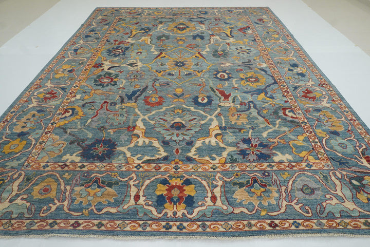 10x14 Blue Oushak Hand-Knotted Oriental Rug - Yildiz Rugs