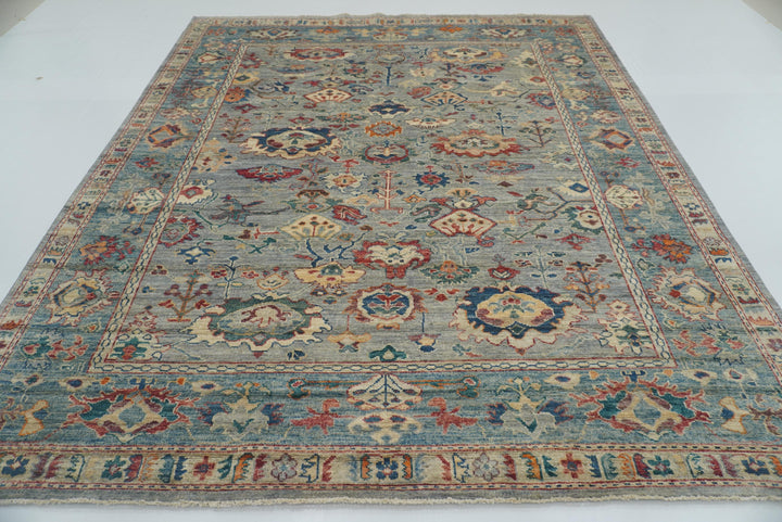 8x10 Oushak Blueish Gray Hand knotted Turkish Rug - Yildiz Rugs