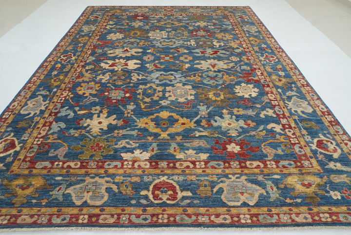 9'10"x13'3" Oushak Denim Blue Hand-Knotted Oriental Rug - Yildiz Rugs