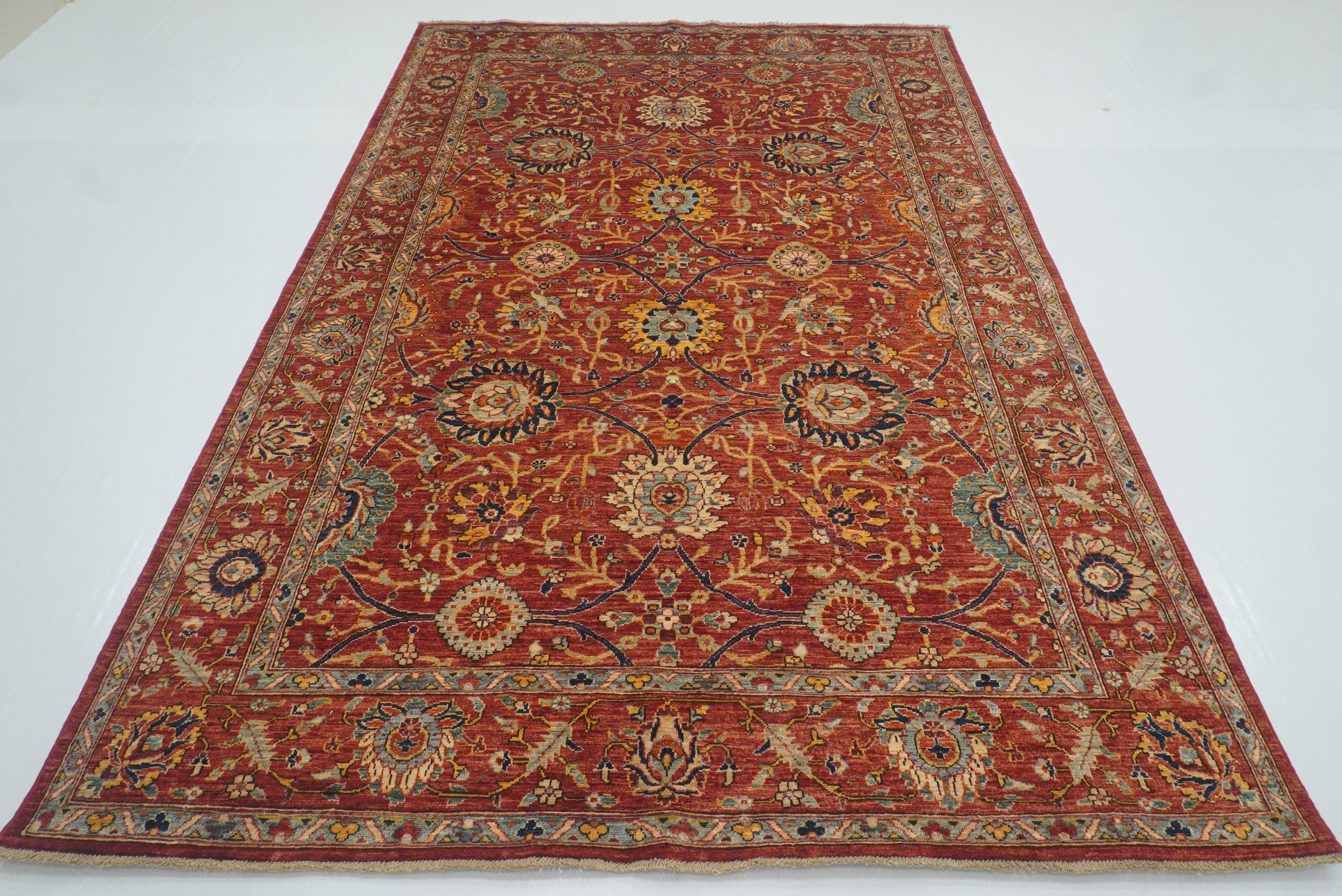 6x9 Bidjar Brick Red Afghan Hand-Knotted Oriental Rug - Yildiz Rugs