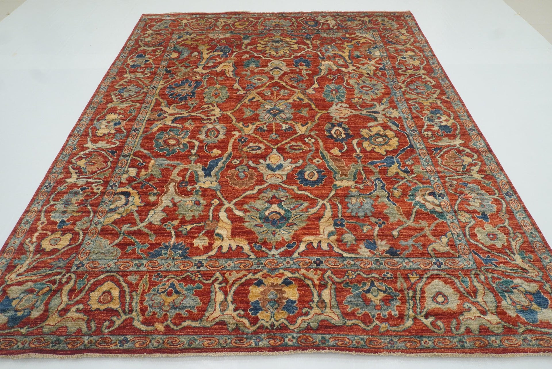 8x10 Red Oushak Hand knotted Rug - Yildiz Rugs