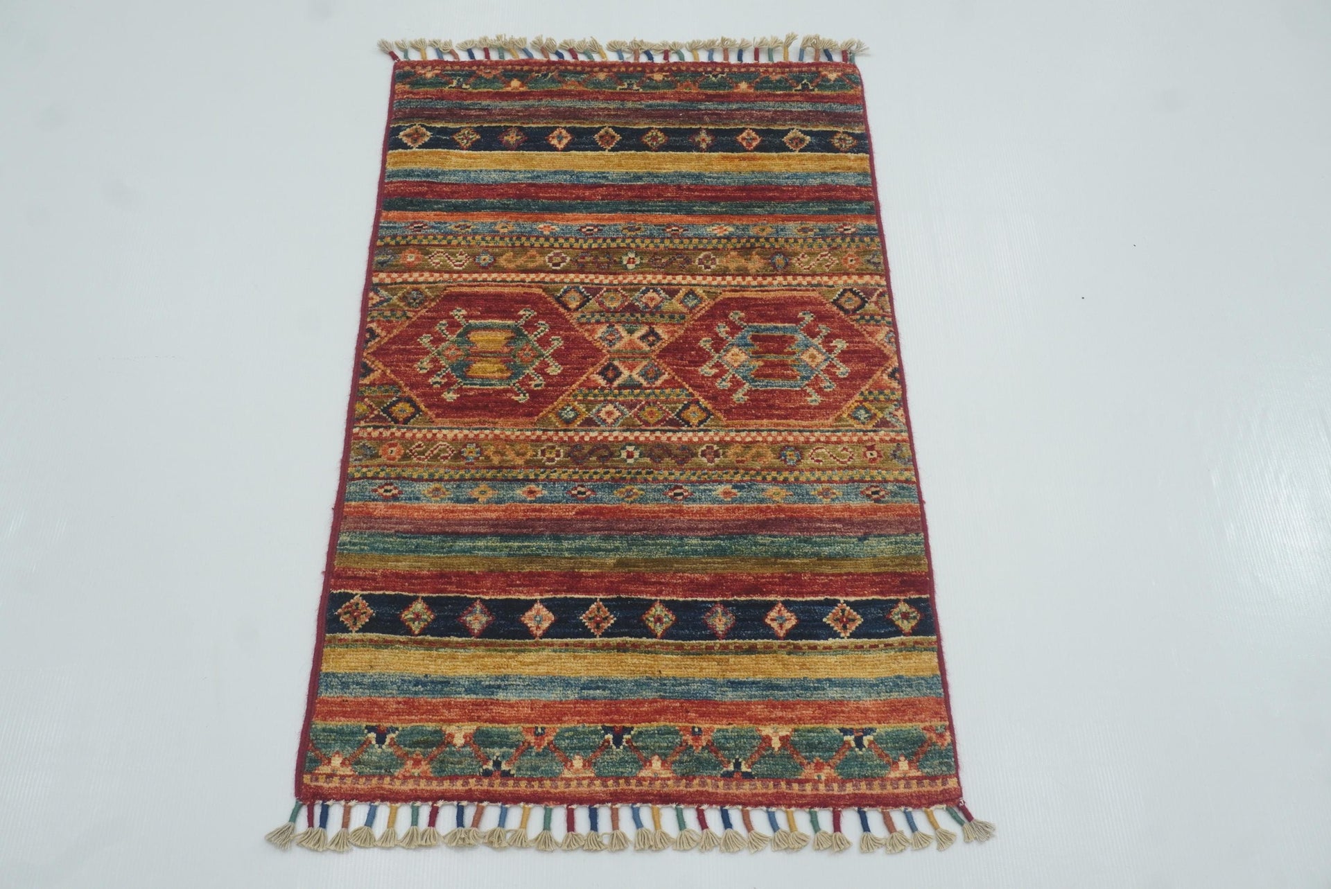 2x3 Red Khorjin Afghan Hand knotted Rug - Yildiz Rugs