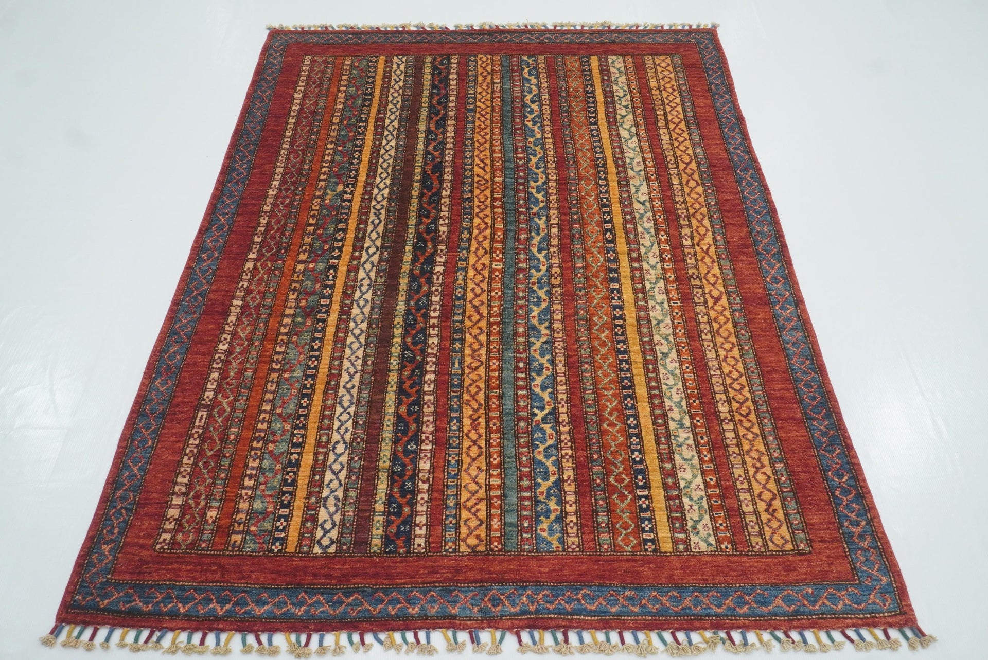 4x6 Red Shawl Hand Knotted Tribal Rug - Yildiz Rugs