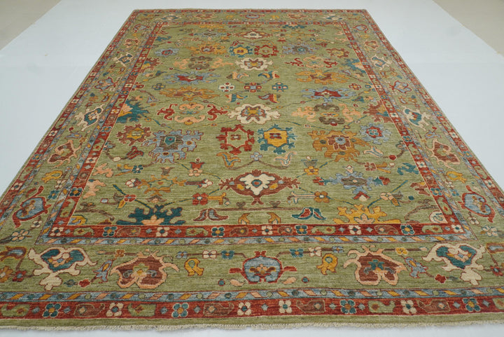 9x12 Green Oushak Turkish Hand knotted Oriental Rug - Yildiz Rugs