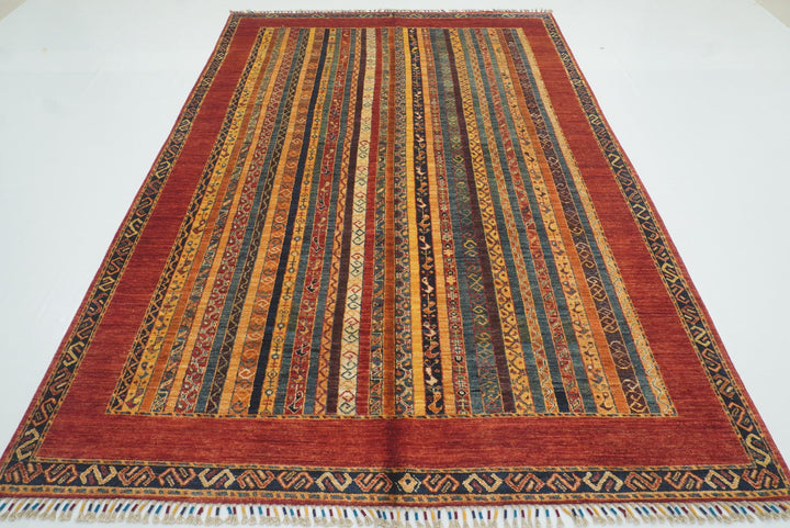 7x10 Red Turkish Style Hand-Knotted Wool Rug - Yildiz Rugs