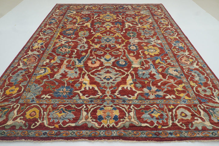 9'2"x11'4" Oushak Red Turkish Hand knotted Oriental Rug - Yildiz Rugs