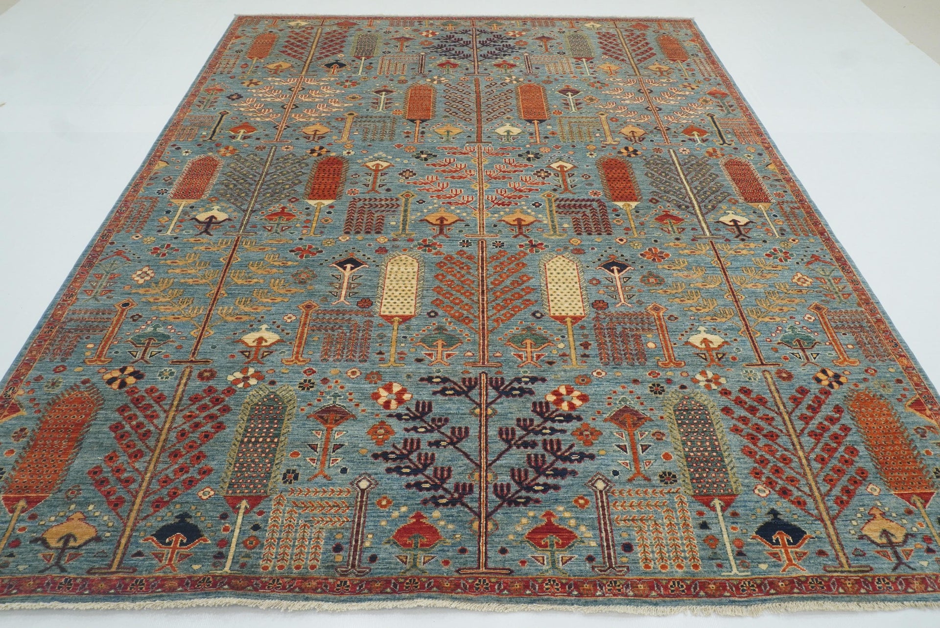 8x10 Blue Bakhshaish Afghan Hand-Knotted Oriental Rug - Yildiz Rugs