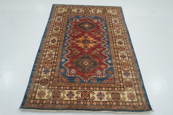 4x6 Red Kazak Hand Knotted Afghan Oriental Rug - Yildiz Rugs