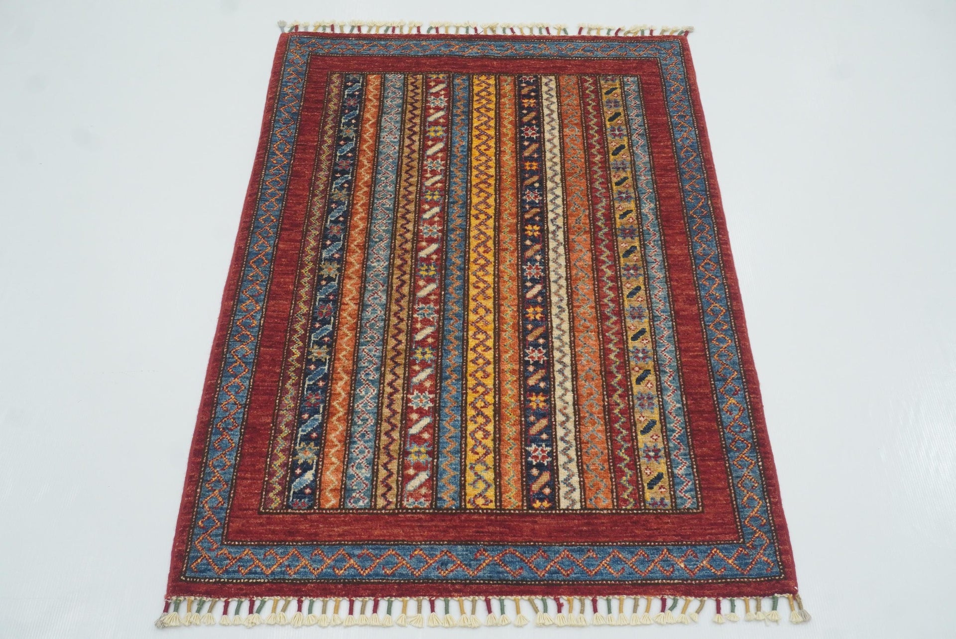 3x4 Red Turkish Style Hand knotted Wool Rug - Yildiz Rugs