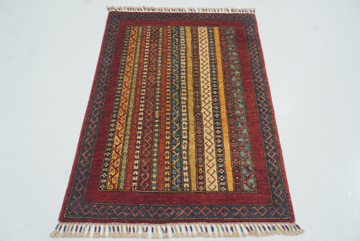 3x4 Red Turkish Style Hand knotted Rug - Yildiz Rugs