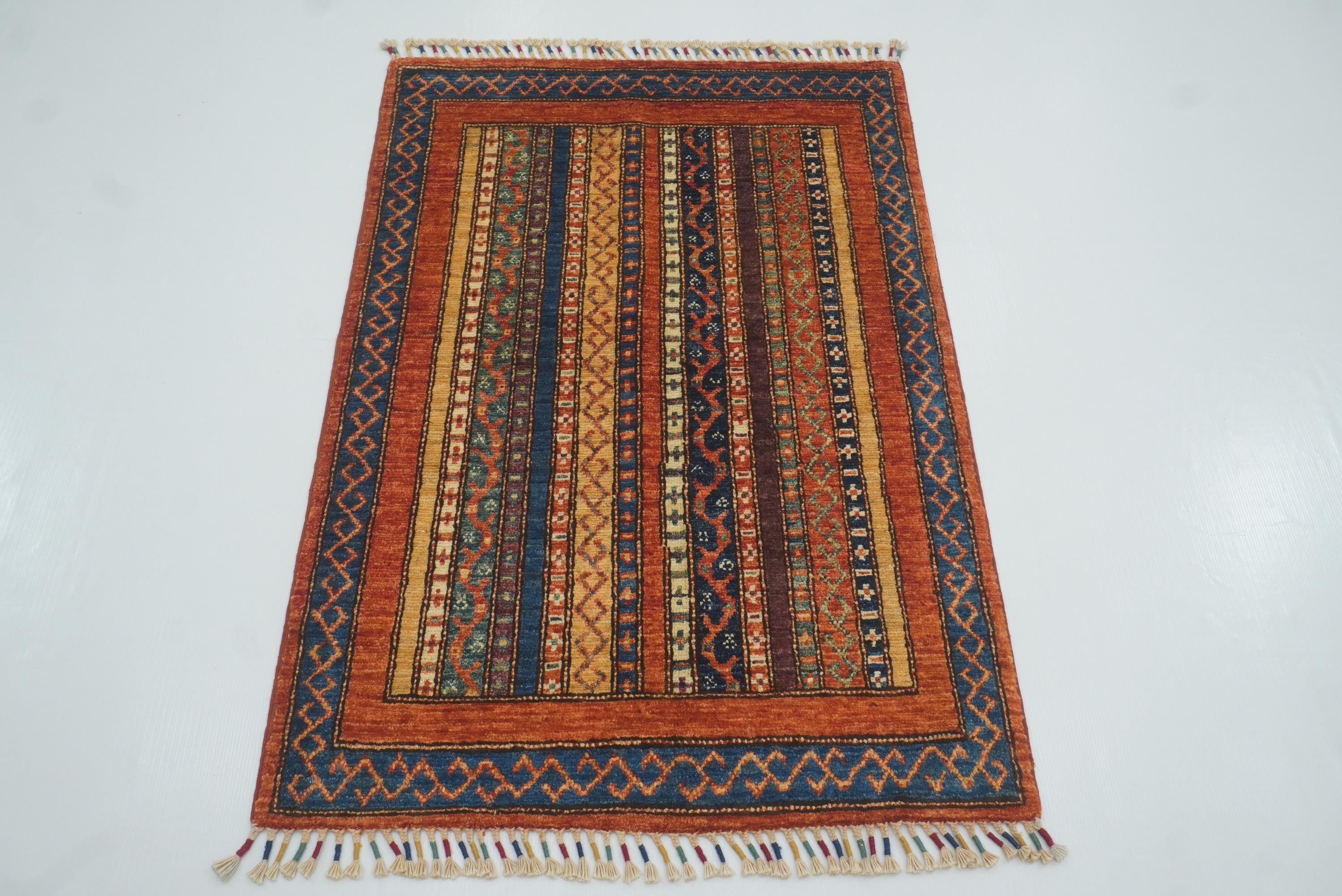 3x4 Rust Orange Turkish Style Hand knotted Rug - Yildiz Rugs