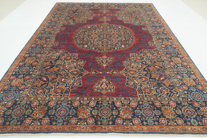 9x12 Navy Blue Hereke Hand Knotted Wool Oriental Rug - Yildiz Rugs