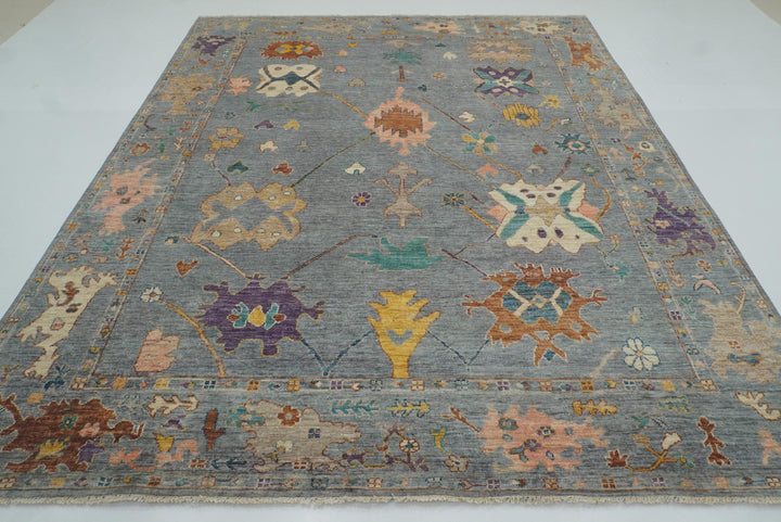 8x10 Oushak Light Gray Hand knotted Turkish Rug - Yildiz Rugs