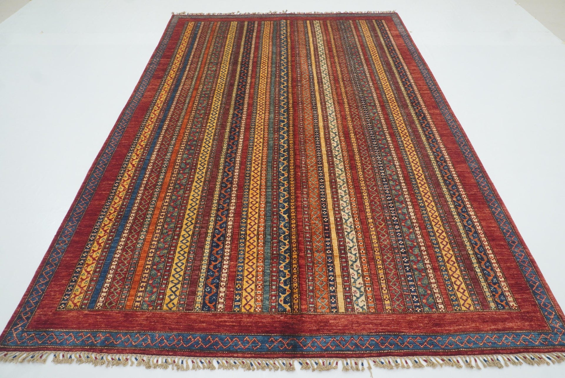 7x10 Red Turkish Style Hand-Knotted Tribal Rug - Yildiz Rugs