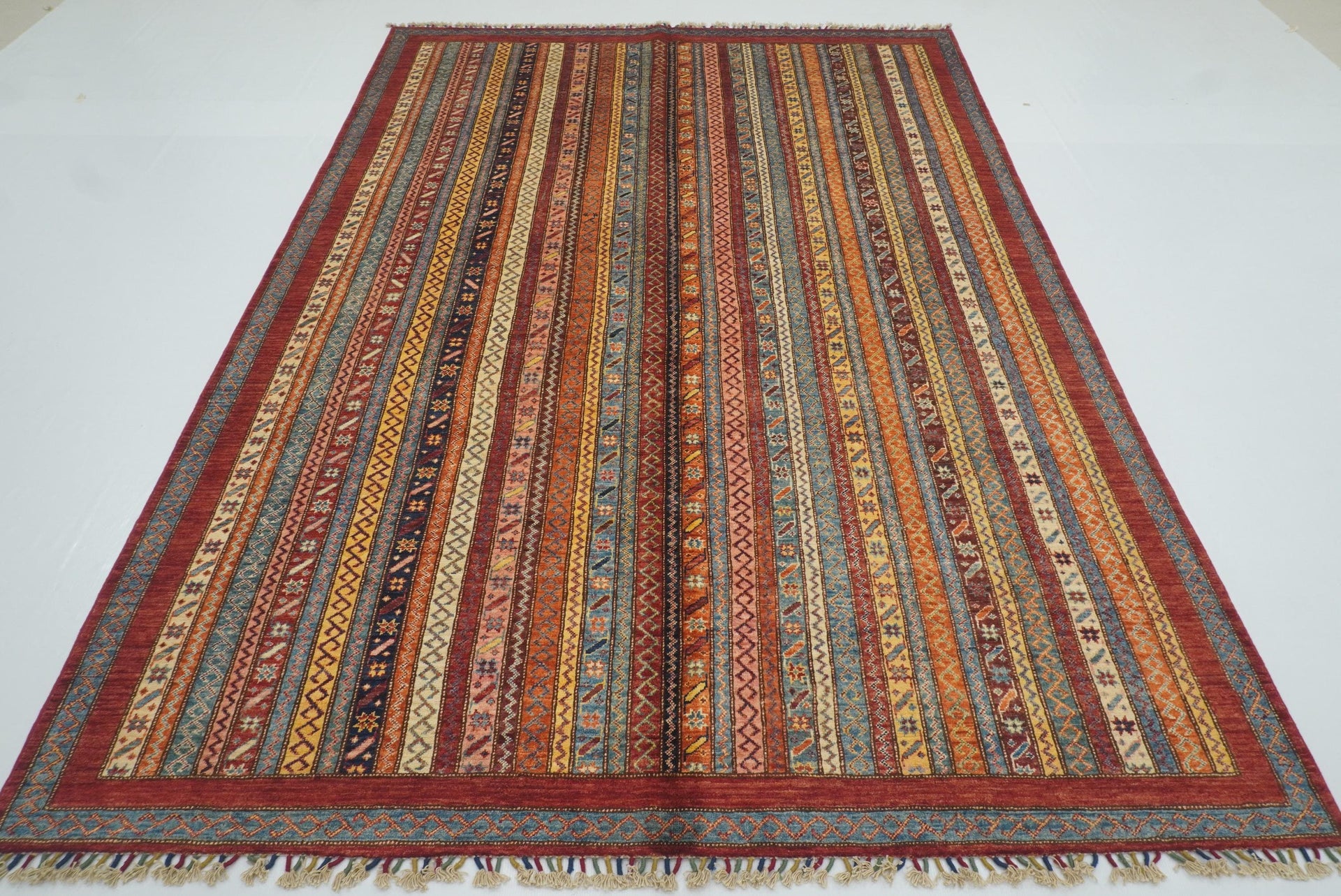7x10 Red Turkish Style Hand-Knotted Wool Rug - Yildiz Rugs
