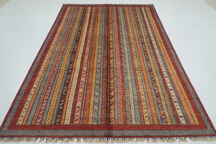 7x10 Red Turkish Style Hand-Knotted Wool Rug - Yildiz Rugs