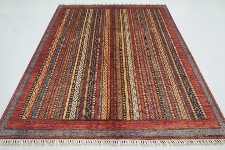 7x8 Red Area Turkish Style Hand-Knotted Rug - Yildiz Rugs