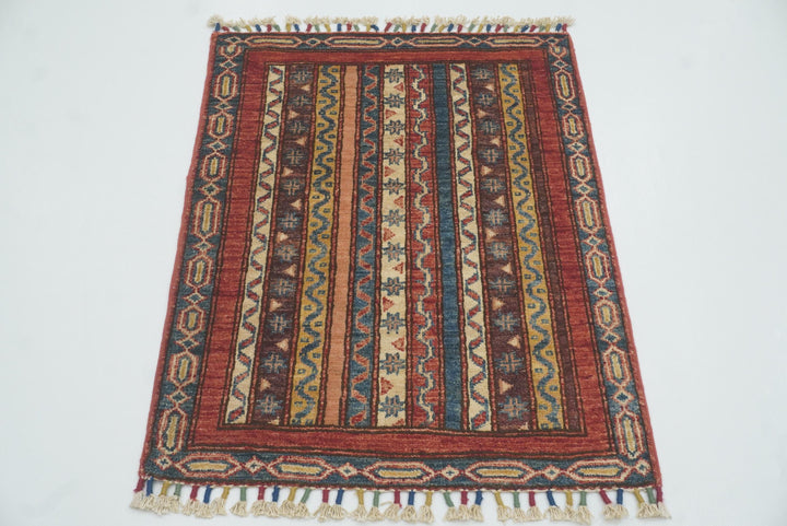 2x3 Red Turkish Hand-Knotted Wool Rug - Yildiz Rugs