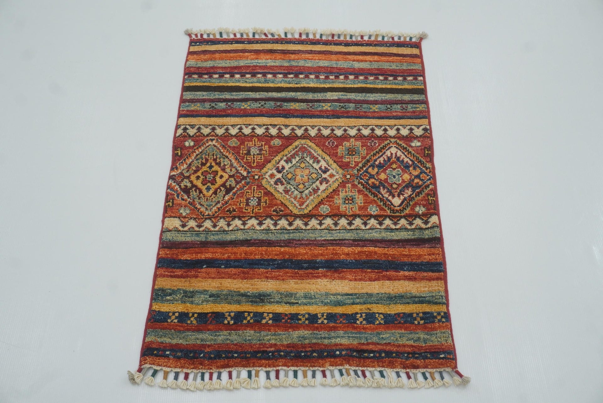 2x3 Red Khorjin Afghan Hand knotted Rug - Yildiz Rugs