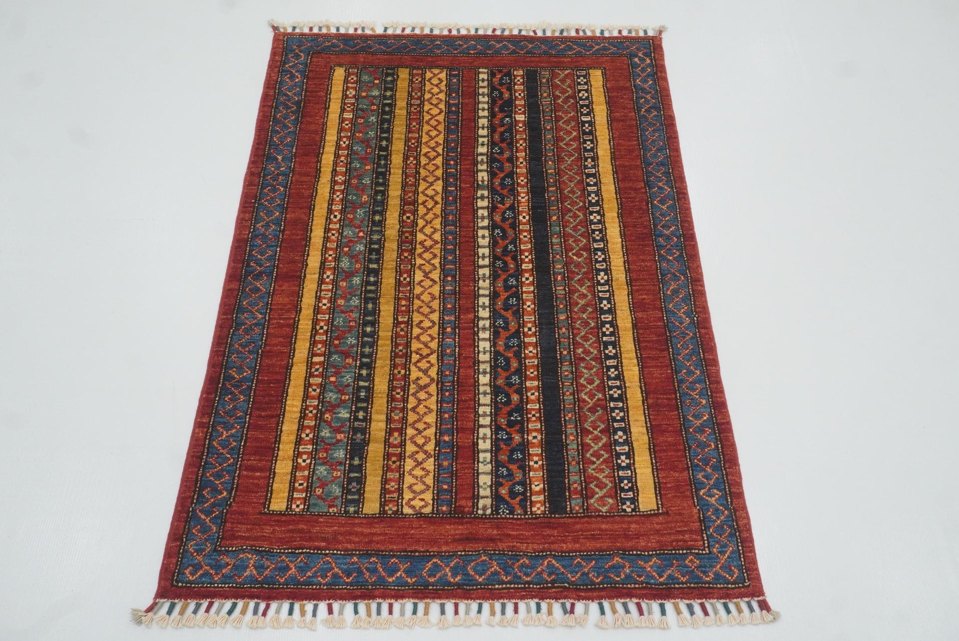3x4 Red Turkish Style Hand knotted Wool Rug - Yildiz Rugs