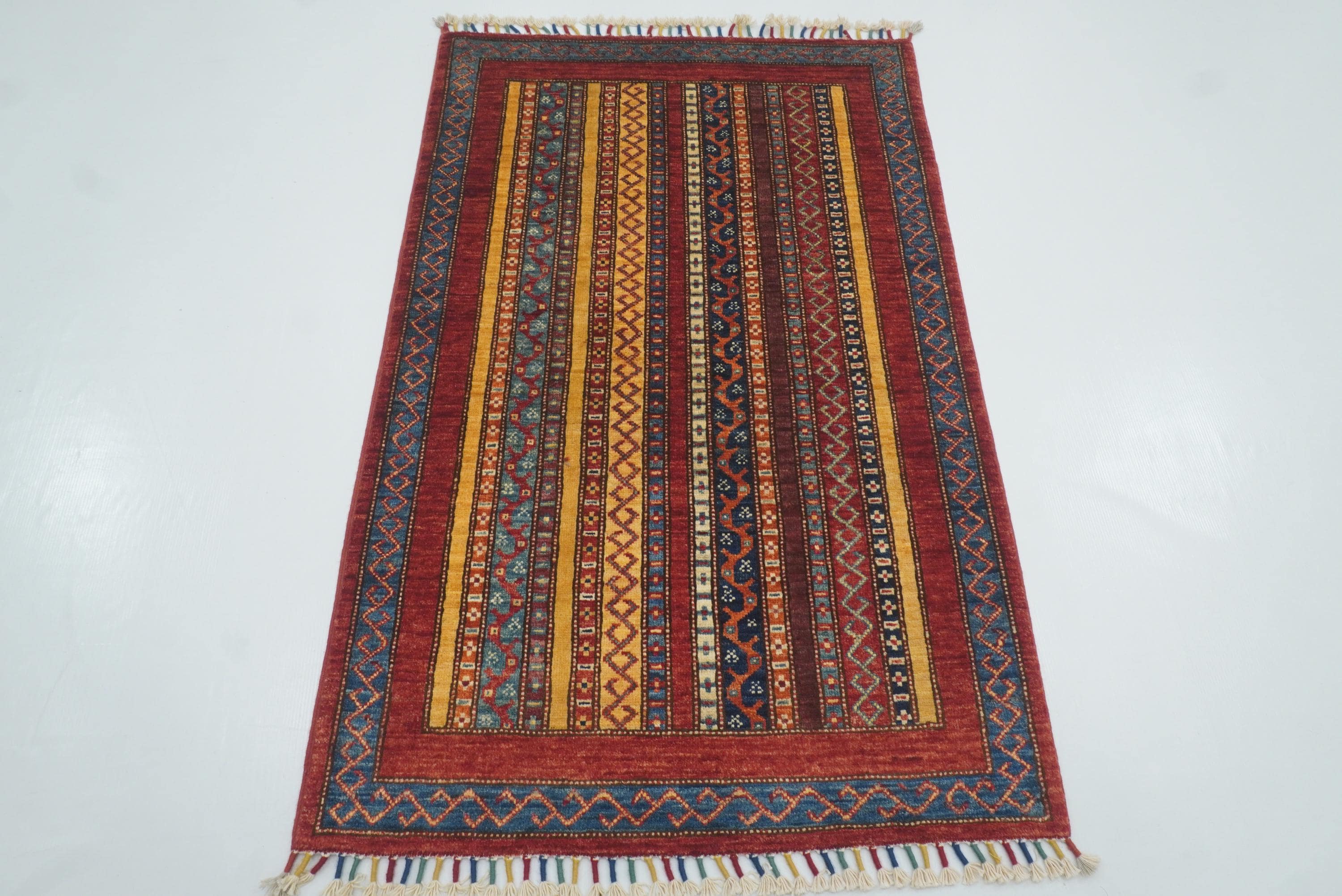 3x4 Red Turkish Style Hand knotted Wool Rug - Yildiz Rugs