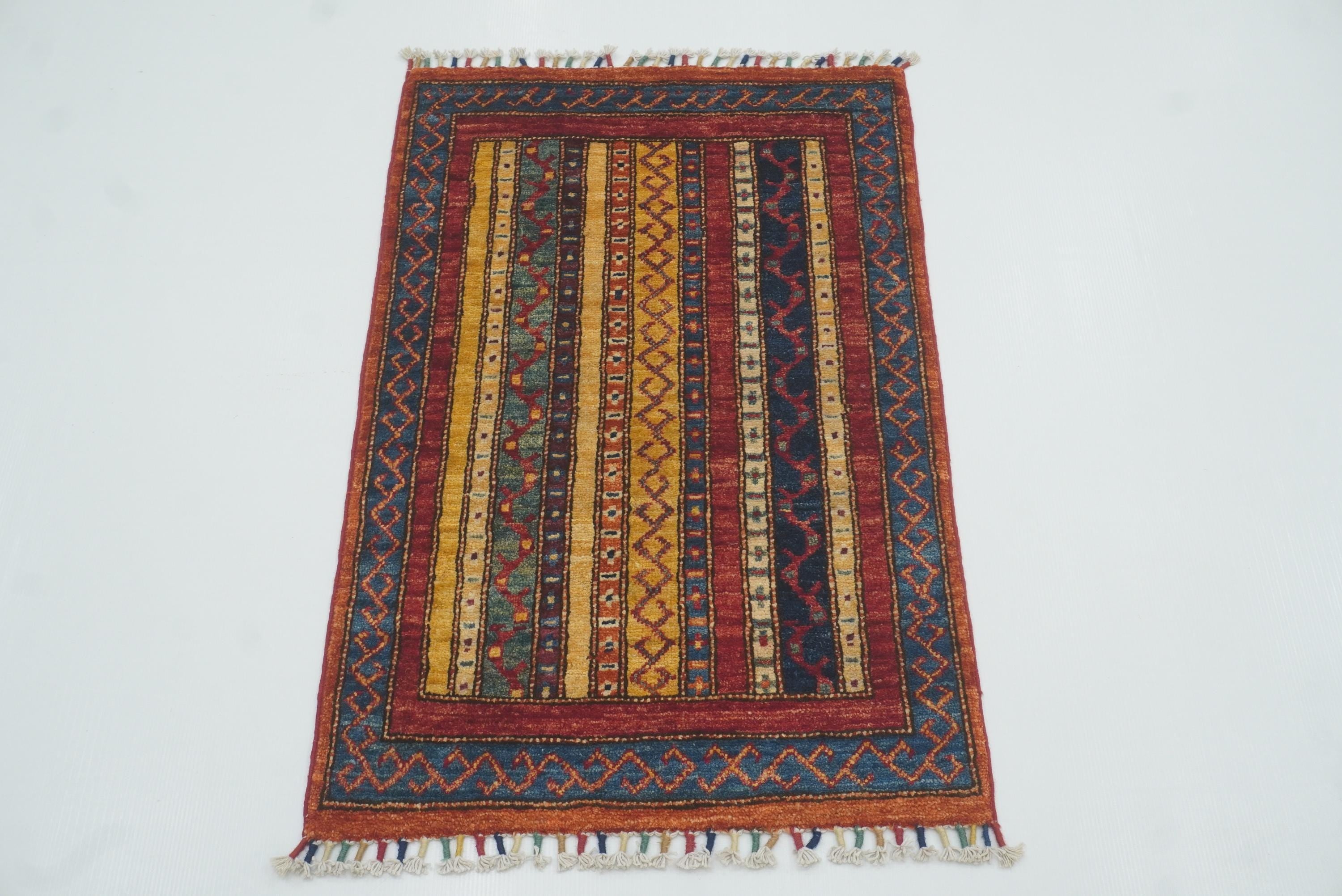 2x3 Red Turkish Hand-Knotted Wool Rug - Yildiz Rugs