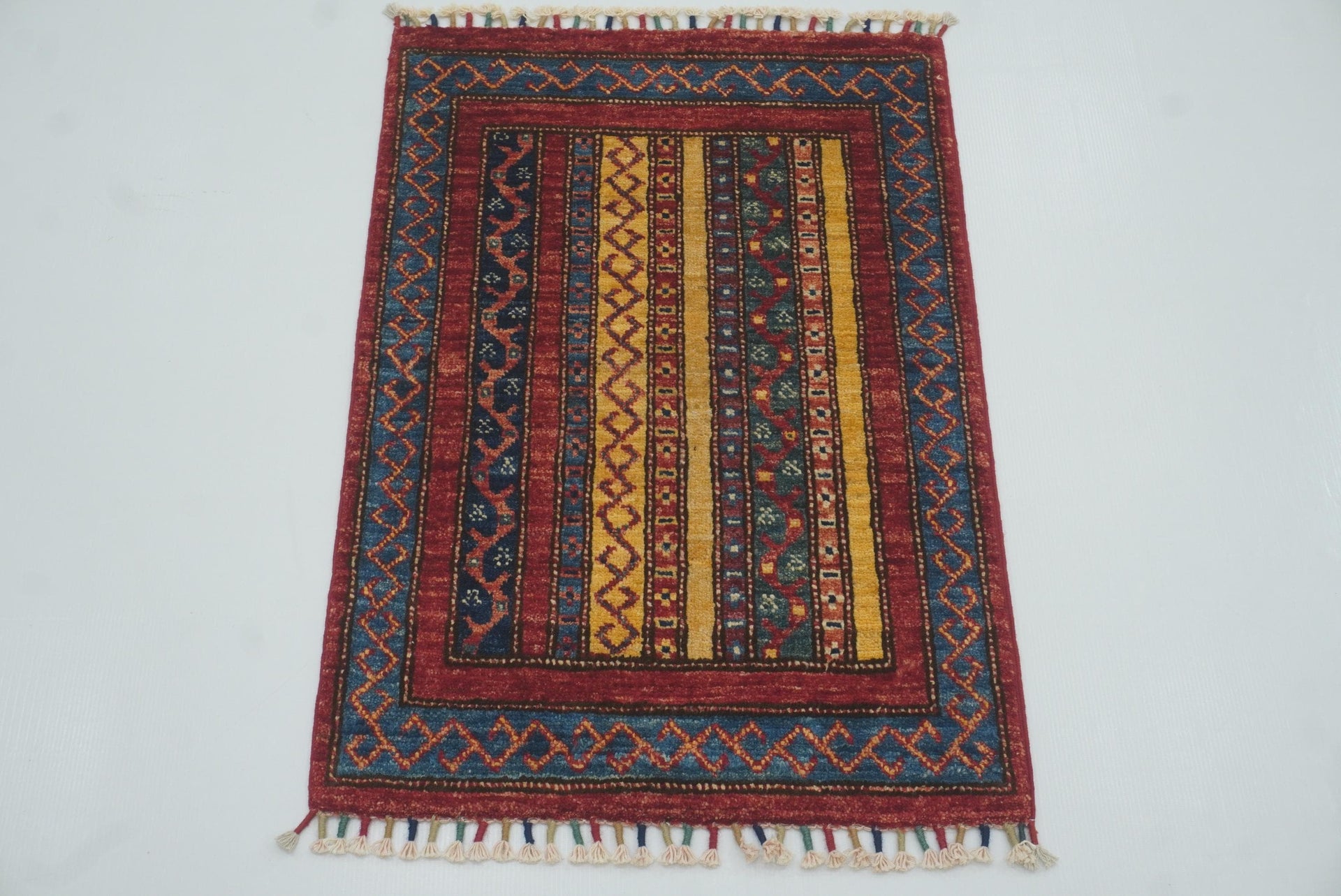 2x3 Red Turkish Hand-Knotted Wool Rug - Yildiz Rugs