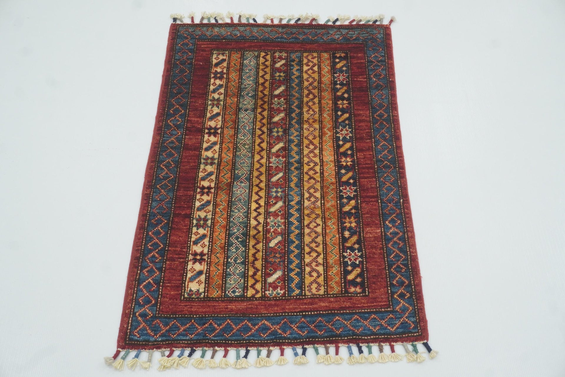 2x3 Red Turkish Hand-Knotted Wool Rug - Yildiz Rugs