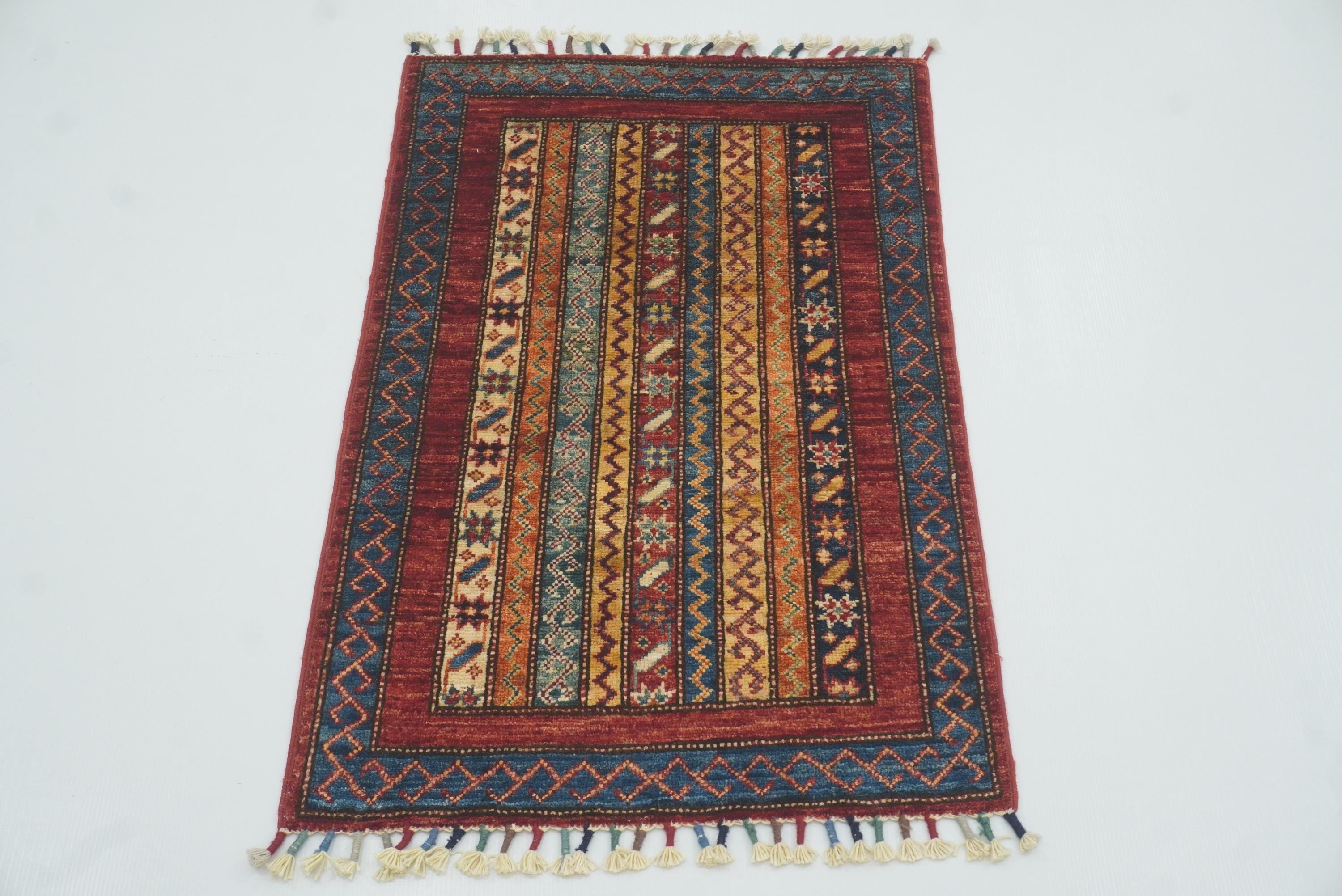 2x3 Red Turkish Hand-Knotted Wool Rug - Yildiz Rugs