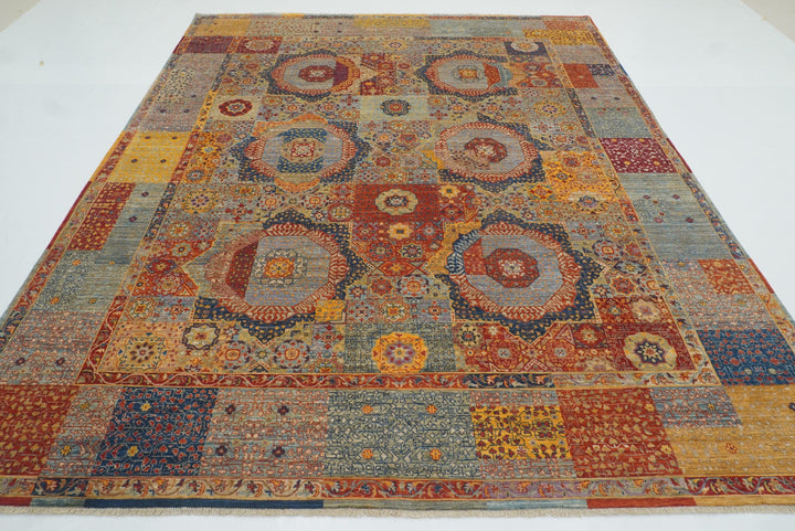 8x10 Blue Mamluk Turkish Hand Knotted Rug - Yildiz Rugs
