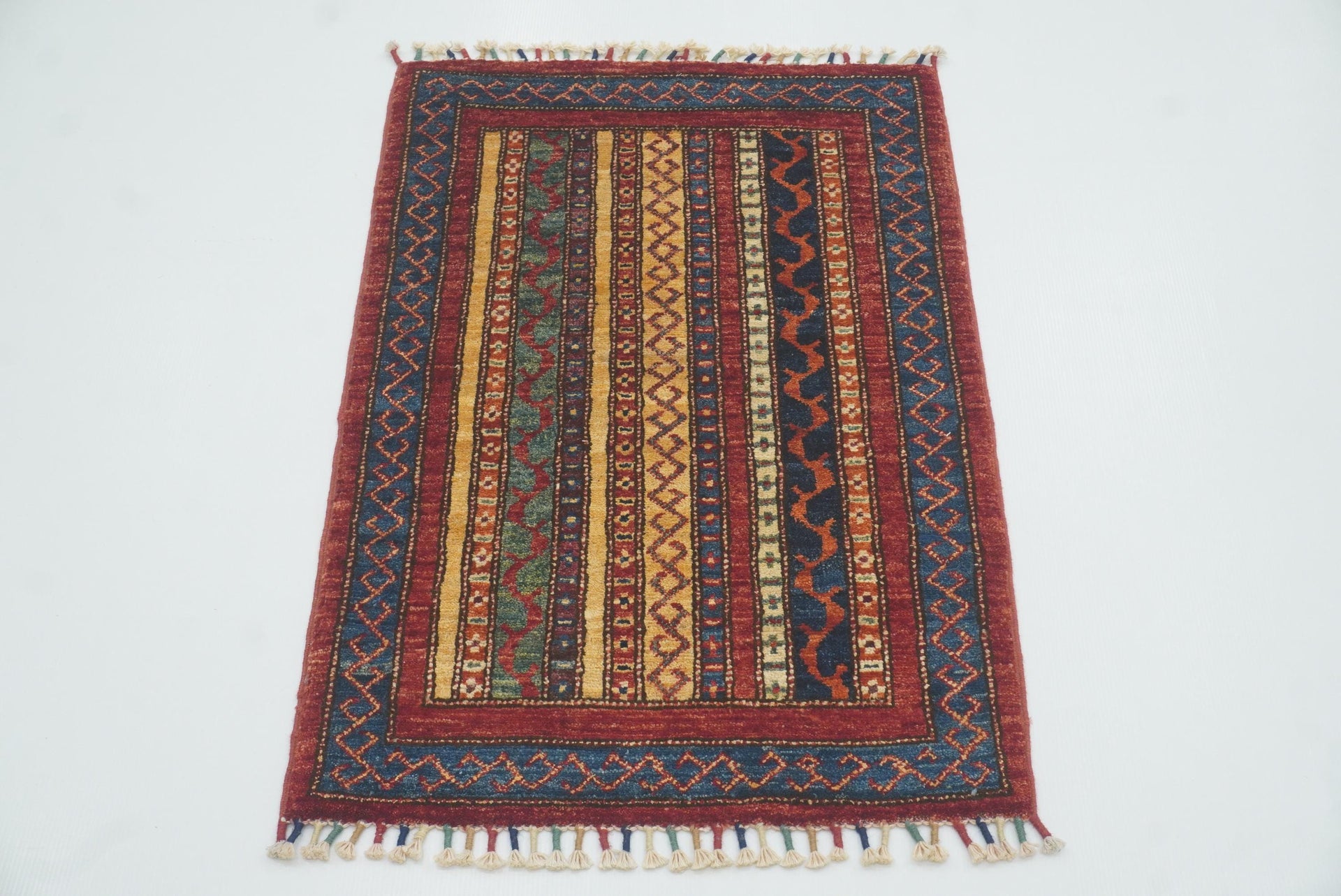 2x3 Red Turkish Hand-Knotted Wool Rug - Yildiz Rugs