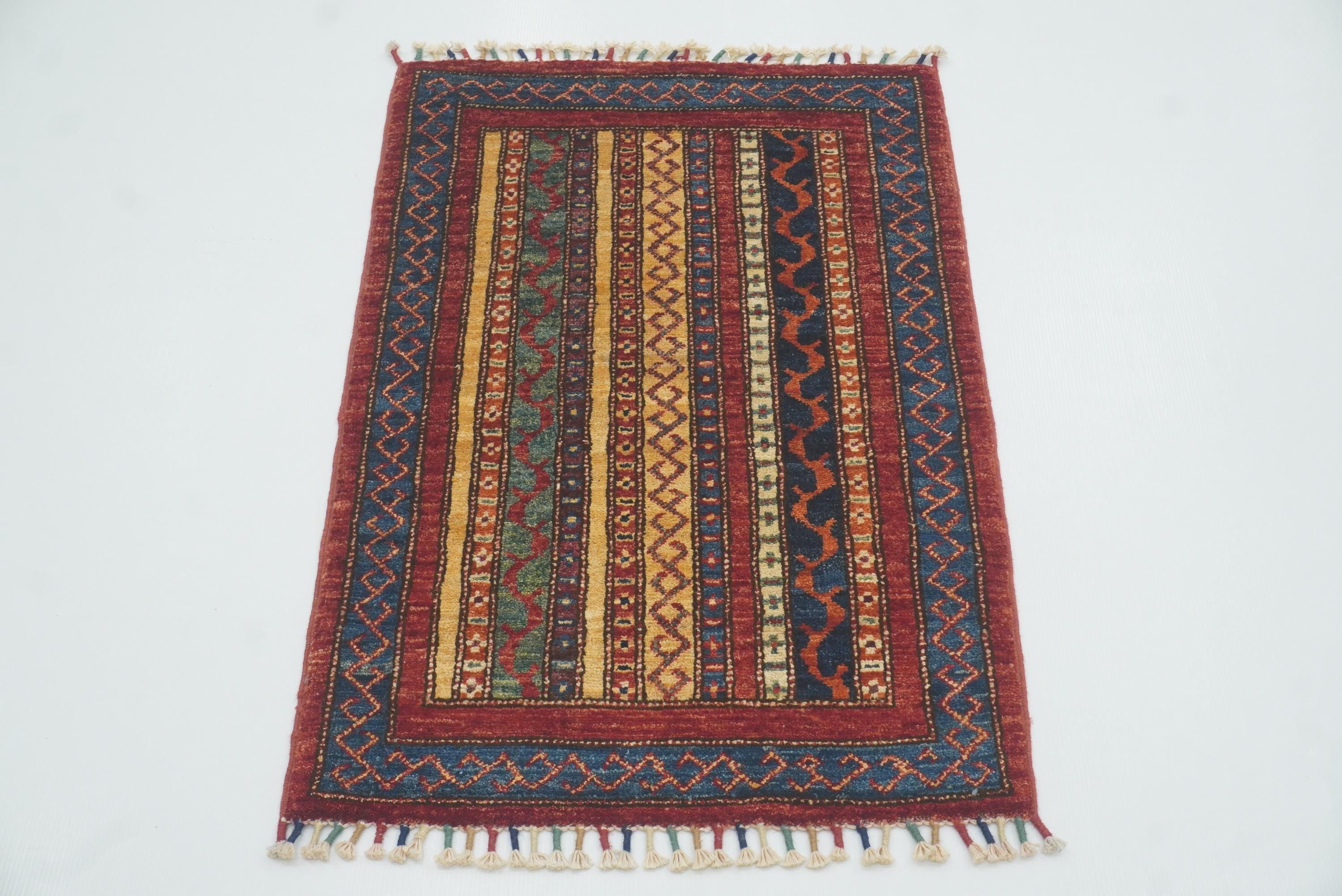 2x3 Red Turkish Hand-Knotted Wool Rug - Yildiz Rugs