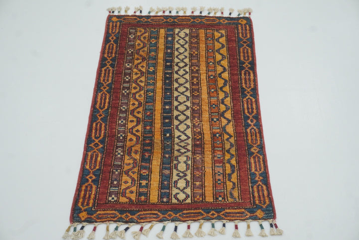 2x3 Red Turkish Hand-Knotted Wool Rug - Yildiz Rugs