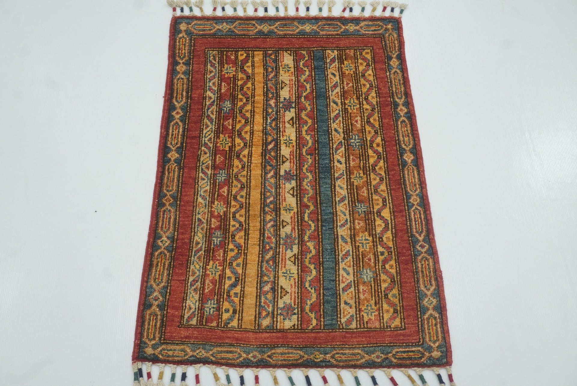 2x3 Red Turkish Hand-Knotted Wool Rug - Yildiz Rugs