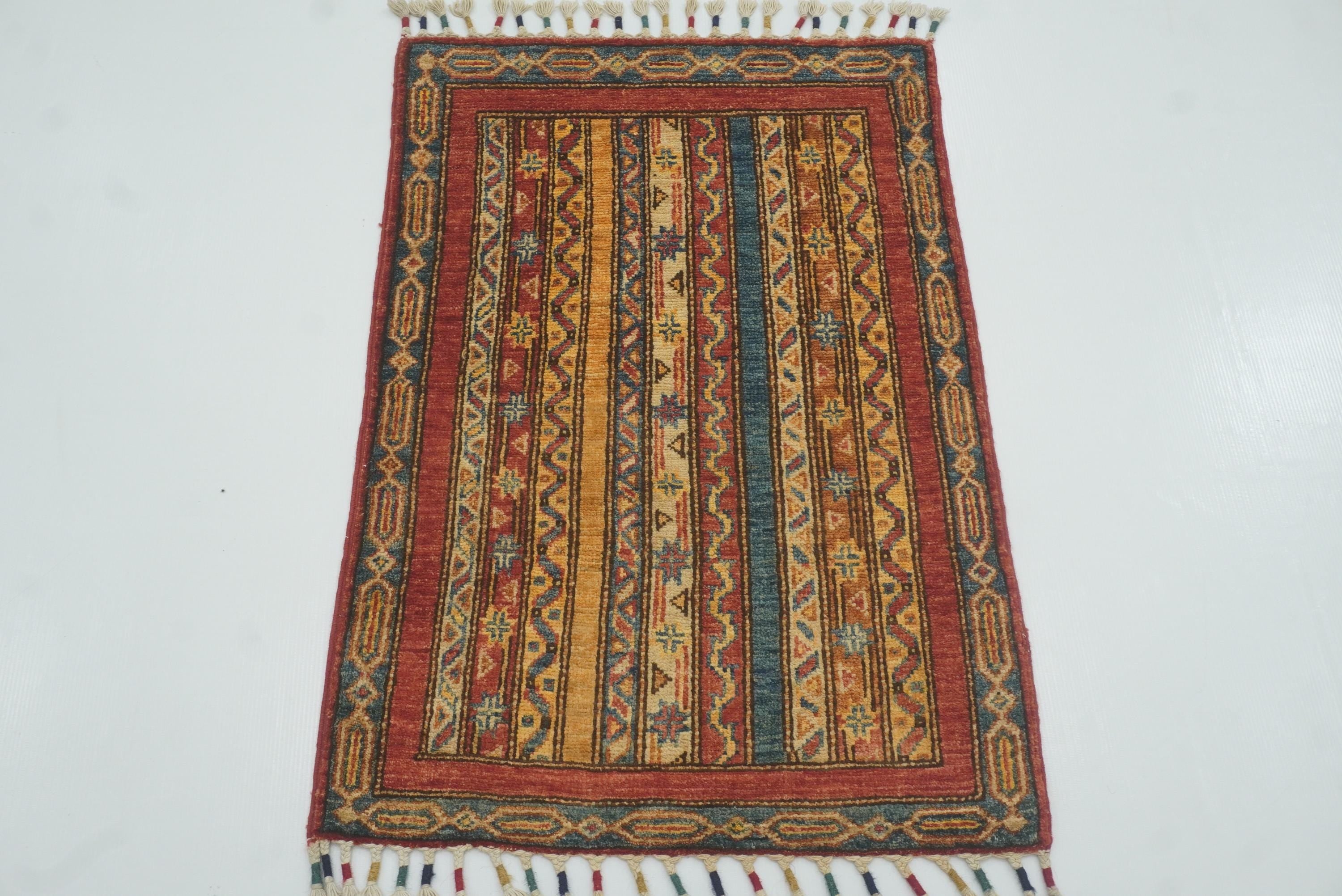 2x3 Red Turkish Hand-Knotted Wool Rug - Yildiz Rugs