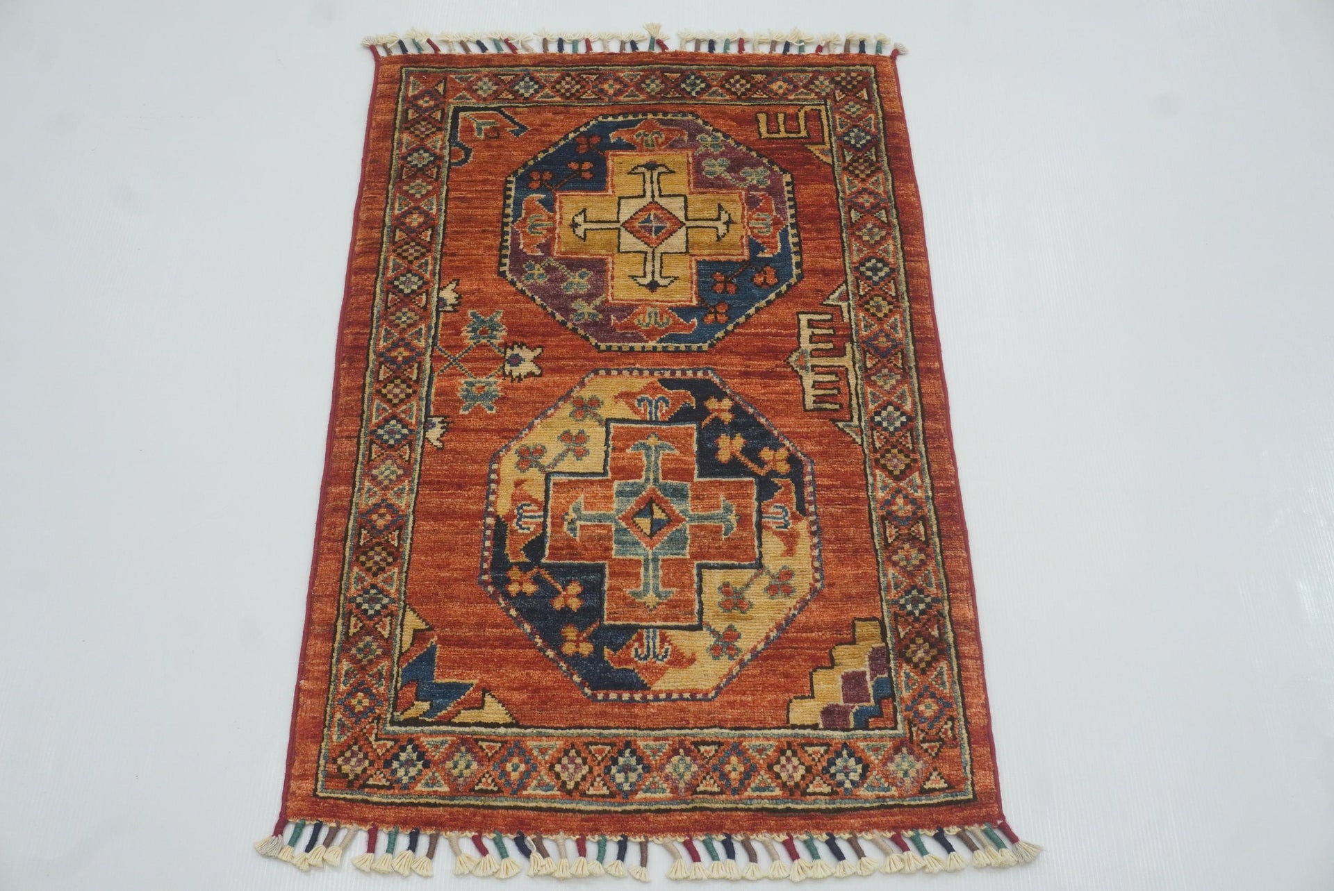 2x3 Red Ersari Afghan Hand knotted wool Rug