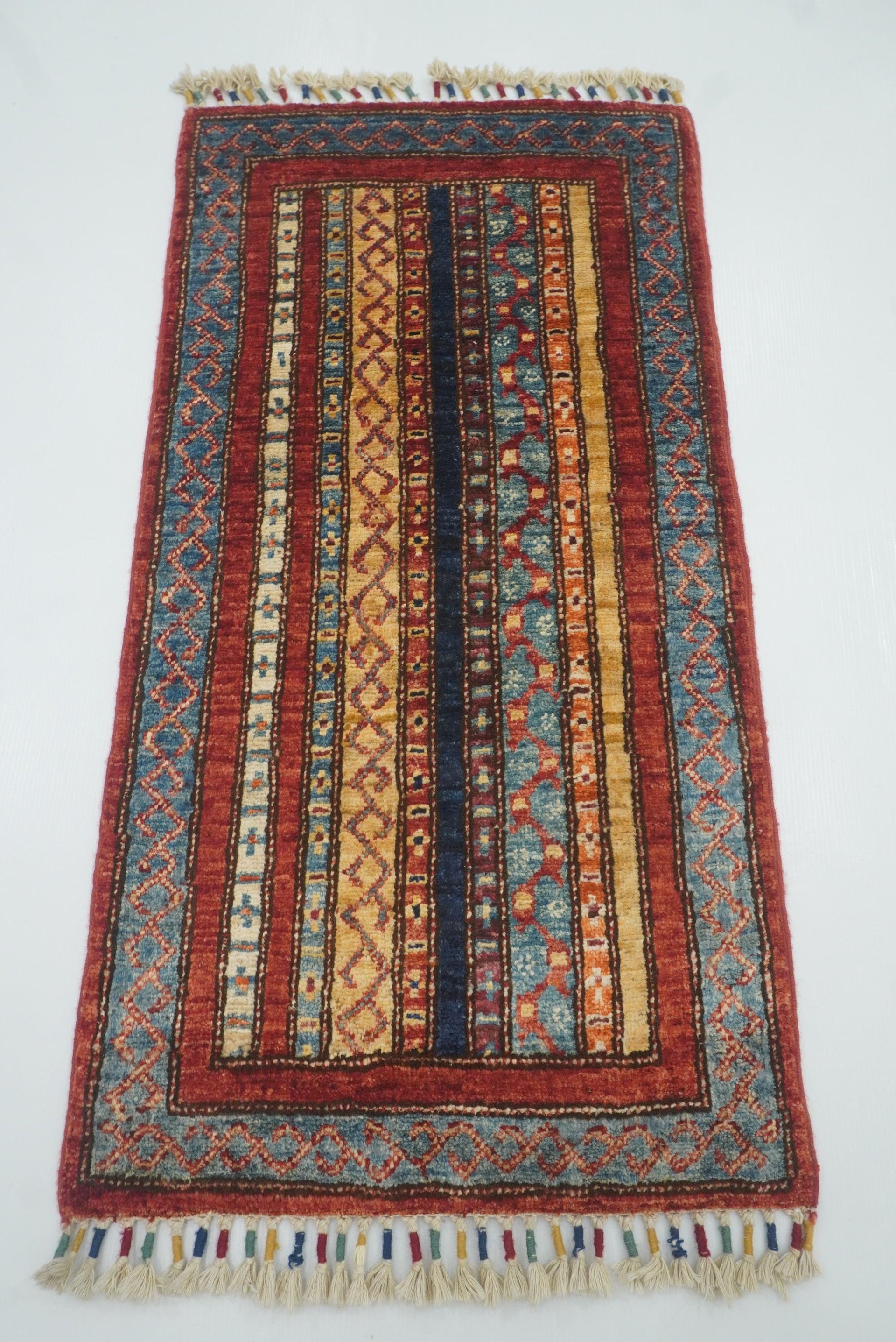 2x3 Red Turkish Hand-Knotted Wool Rug