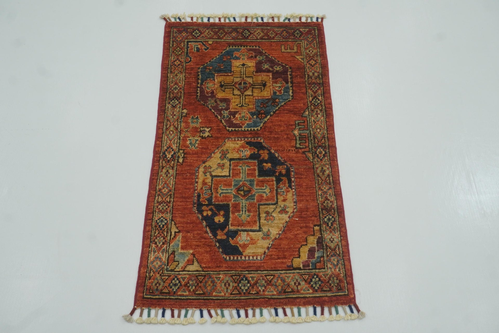 2x3 Red Ersari Afghan Hand knotted Rug