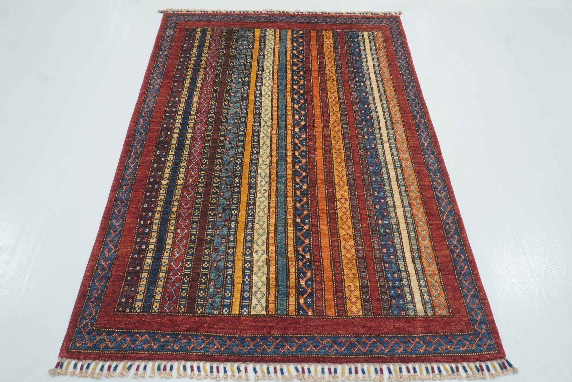 4x6 Red Shawl Hand Knotted Tribal Rug - Yildiz Rugs