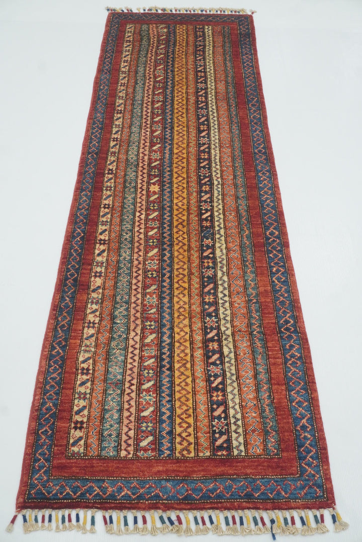 2'x6'7" Red Shawl Hand Knotted Wool Runner Rug - Yildiz Rugs
