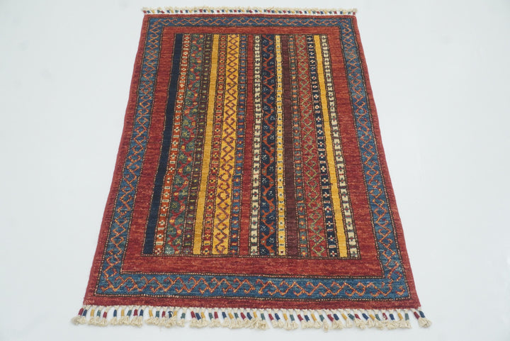3x4 Red Turkish Style Hand knotted Rug - Yildiz Rugs