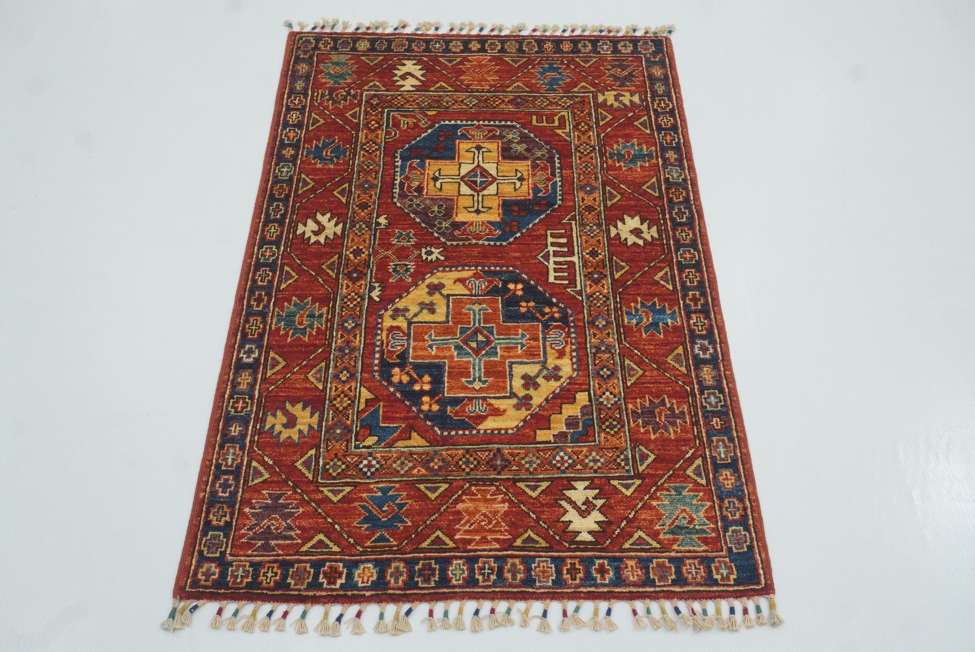 3x4 Red Ersari Hand Knotted Afghan Oriental Rug - Yildiz Rugs