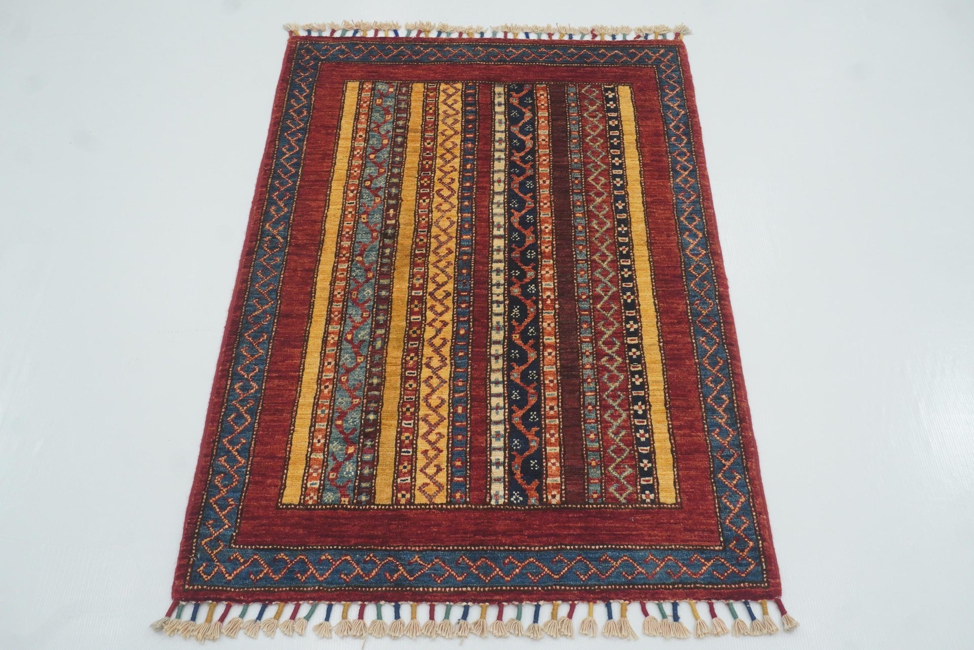 3x4 Red Area Turkish Style Hand knotted Rug - Yildiz Rugs