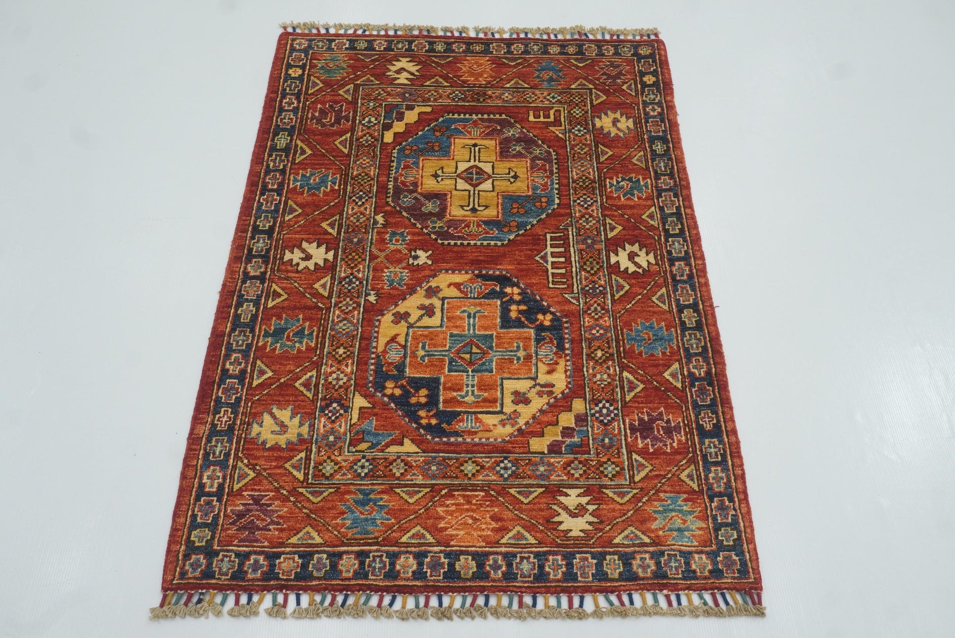 3x4 Red Ersari Hand Knotted Afghan Oriental Rug - Yildiz Rugs